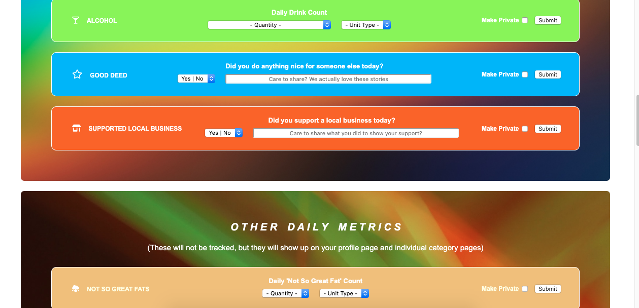 personal analytics fullstack MERN project by Tina Tae